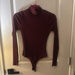 Burgundy Long Sleeve Bodysuit